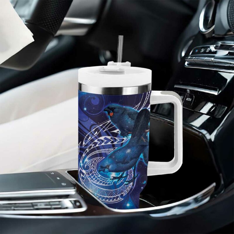 North Island Kokako and South Island Kokako New Zealand Native Bird Custom Stanley Quencher 40oz Stainless Steel Tumbler With Handle - Threewoofs - Image 8