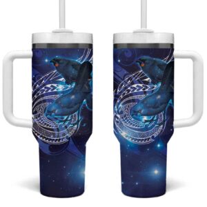 North Island Kokako and South Island Kokako New Zealand Native Bird Custom Stanley Quencher 40oz Stainless Steel Tumbler With Handle - Threewoofs