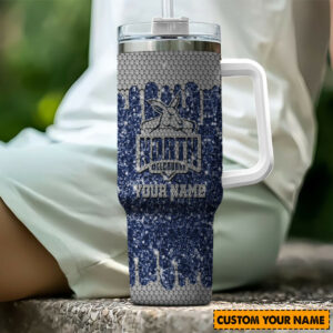 North Melbourne Kangaroos AFL Sports Glitter Custom Stanley Quencher 40oz Stainless Steel Tumbler With Handle - Threewoofs