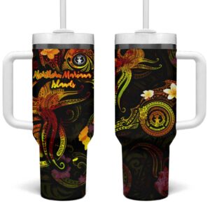 Northern Mariana Islands Custom Stanley Quencher 40oz Stainless Steel Tumbler With Handle - Threewoofs
