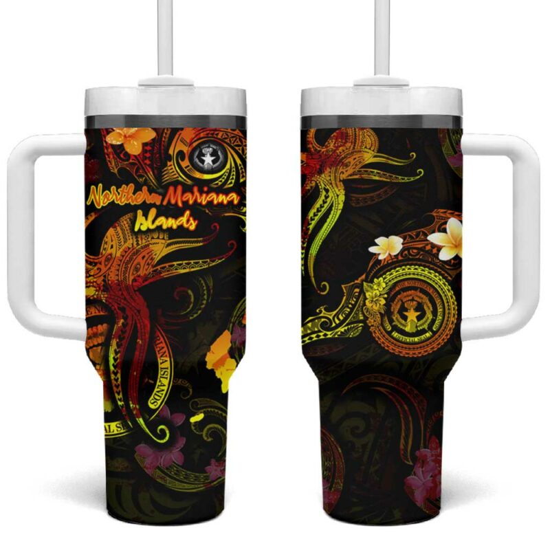 Northern Mariana Islands Custom Stanley Quencher 40oz Stainless Steel Tumbler With Handle - Threewoofs