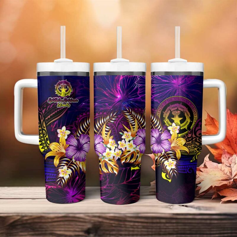 Northern Mariana Islands Custom Stanley Quencher 40oz Stainless Steel Tumbler With Handle - Threewoofs - Image 4