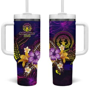 Northern Mariana Islands Custom Stanley Quencher 40oz Stainless Steel Tumbler With Handle - Threewoofs
