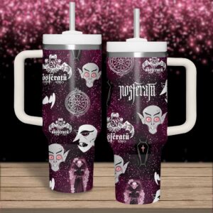 Nosferatu Movies Custom Stanley Quencher 40oz Stainless Steel Tumbler With Handle - Threewoofs
