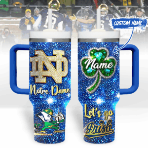 Notre Dame Fighting Irish NCAA Sports Custom Stanley Quencher 40oz Stainless Steel Tumbler With Handle - Threewoofs