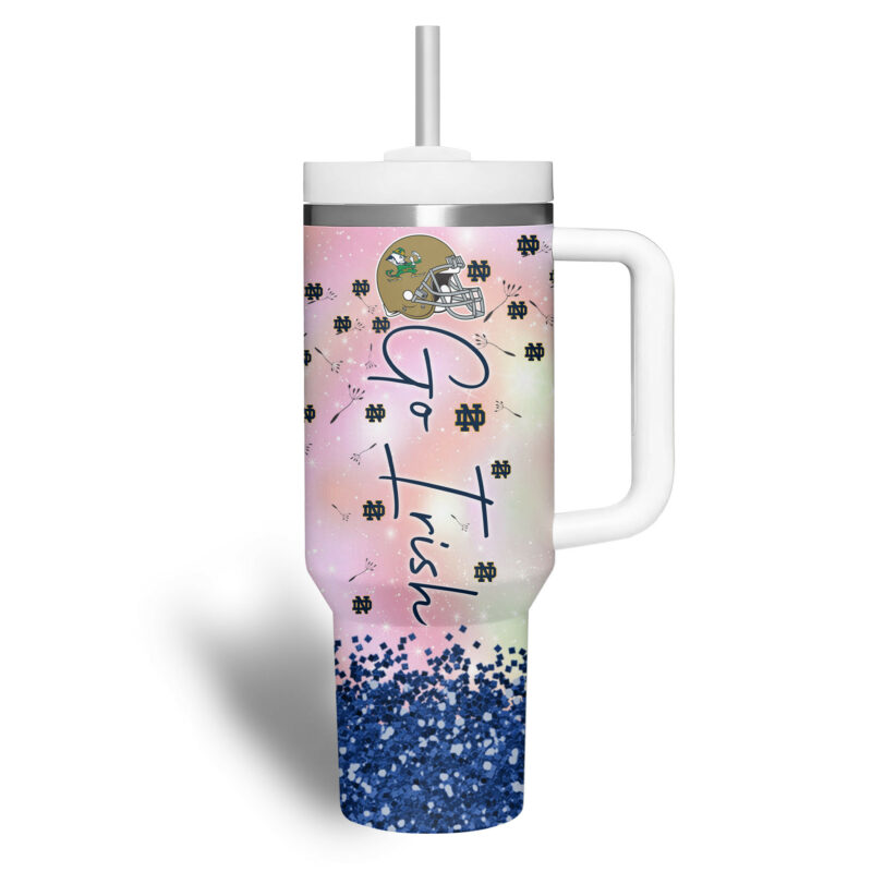 Notre Dame Fighting Irish NCAA Sports Custom Stanley Quencher 40oz Stainless Steel Tumbler With Handle - Threewoofs - Image 3
