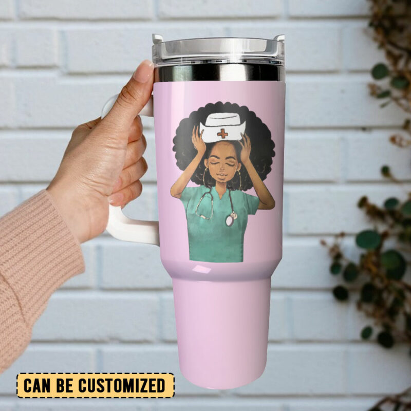 Nurse Life Custom Stanley Quencher 40oz Stainless Steel Tumbler With Handle - Threewoofs - Image 3