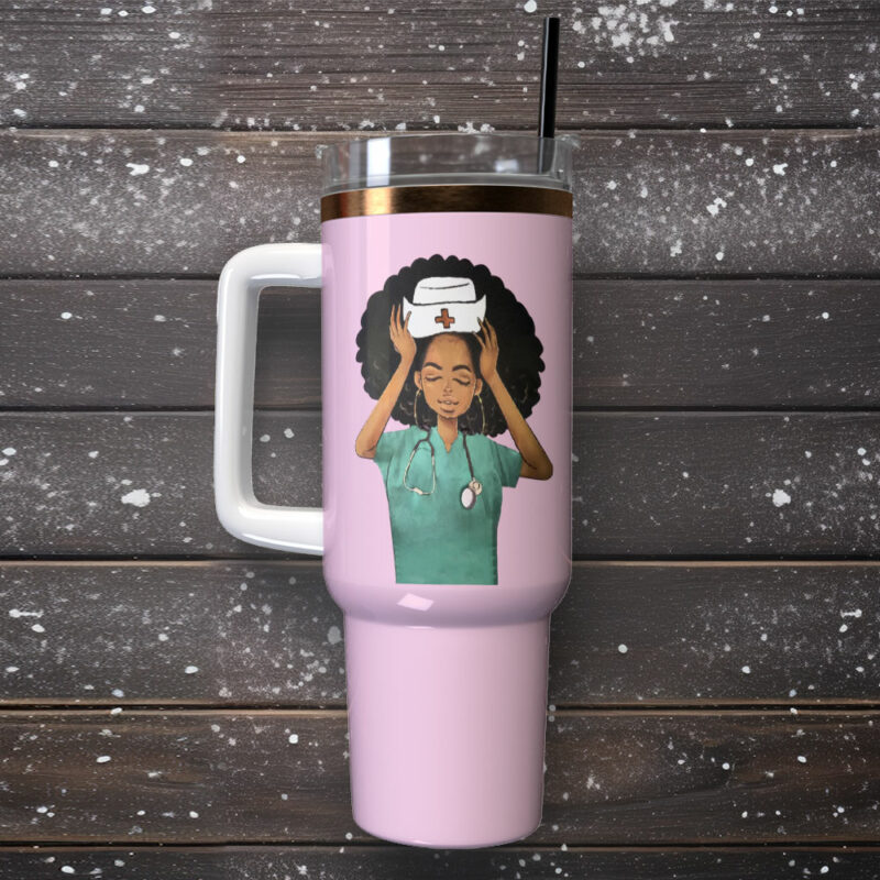 Nurse Life Custom Stanley Quencher 40oz Stainless Steel Tumbler With Handle - Threewoofs - Image 2