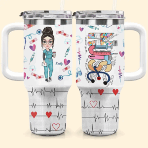 Nurse Life Custom Stanley Quencher 40oz Stainless Steel Tumbler With Handle - Threewoofs