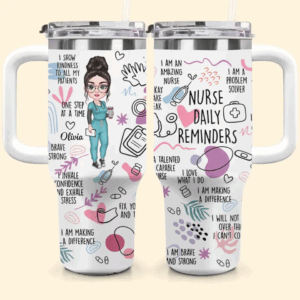 Nurse Life Custom Stanley Quencher 40oz Stainless Steel Tumbler With Handle - Threewoofs