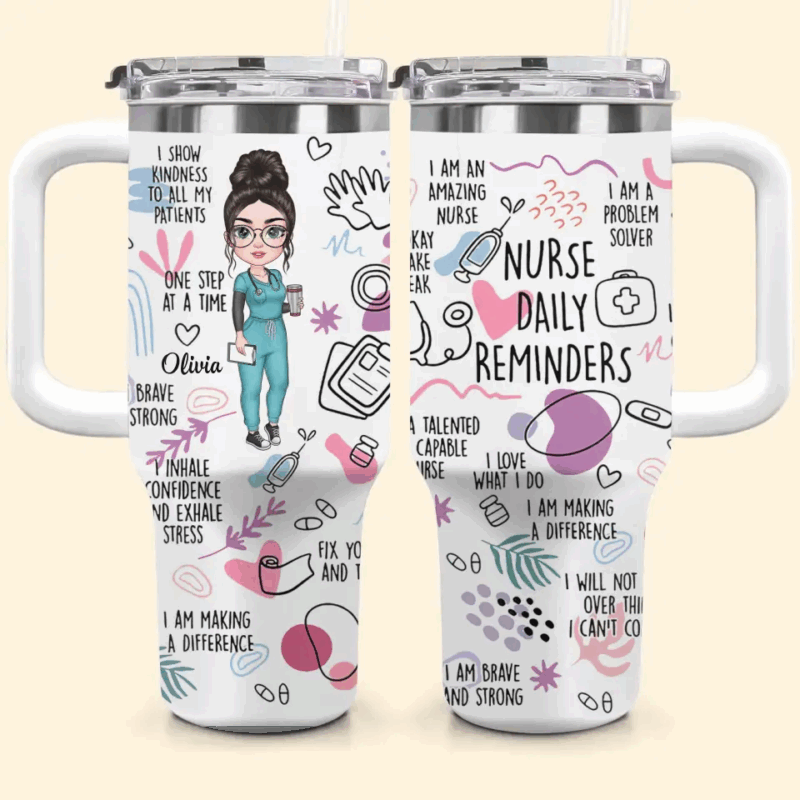 Nurse Life Custom Stanley Quencher 40oz Stainless Steel Tumbler With Handle - Threewoofs