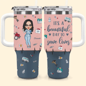 Nurse Life Custom Stanley Quencher 40oz Stainless Steel Tumbler With Handle - Threewoofs