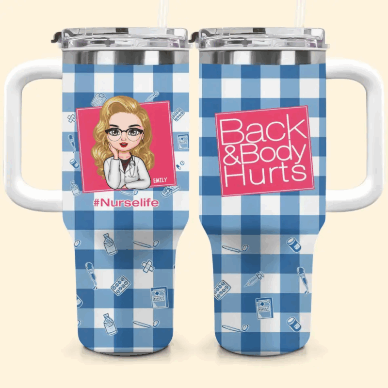 Nurse Life Custom Stanley Quencher 40oz Stainless Steel Tumbler With Handle - Threewoofs