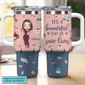 Nurse Life Custom Stanley Quencher 40oz Stainless Steel Tumbler With Handle - Threewoofs