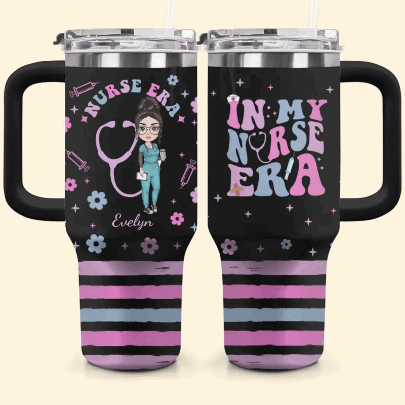Nurse Life Custom Stanley Quencher 40oz Stainless Steel Tumbler With Handle - Threewoofs