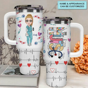 Nurse Life Custom Stanley Quencher 40oz Stainless Steel Tumbler With Handle - Threewoofs