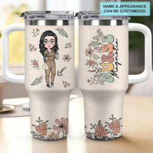 Nurse Life Custom Stanley Quencher 40oz Stainless Steel Tumbler With Handle - Threewoofs