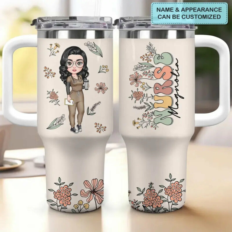 Nurse Life Custom Stanley Quencher 40oz Stainless Steel Tumbler With Handle - Threewoofs