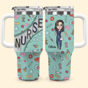 Nurse Life Custom Stanley Quencher 40oz Stainless Steel Tumbler With Handle - Threewoofs