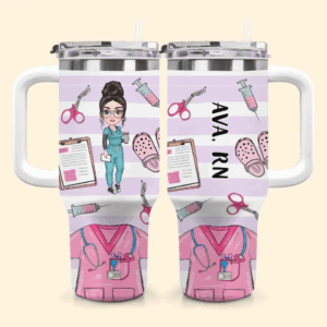 Nurse Life Custom Stanley Quencher 40oz Stainless Steel Tumbler With Handle - Threewoofs