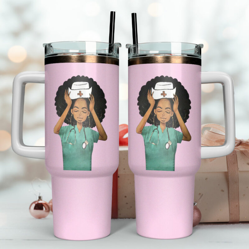 Nurse Life Custom Stanley Quencher 40oz Stainless Steel Tumbler With Handle - Threewoofs - Image 4