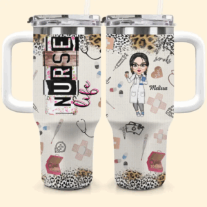 Nurse Life Scrub Custom Stanley Quencher 40oz Stainless Steel Tumbler With Handle - Threewoofs