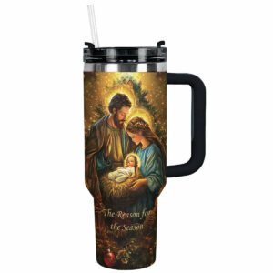 O Holy Night Christmas Custom Stanley Quencher 40oz Stainless Steel Tumbler With Handle - Threewoofs