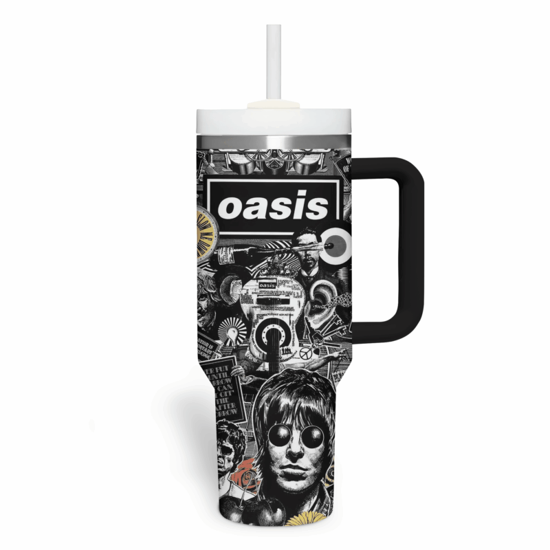 Oasis Music Custom Stanley Quencher 40oz Stainless Steel Tumbler With Handle - Threewoofs - Image 3