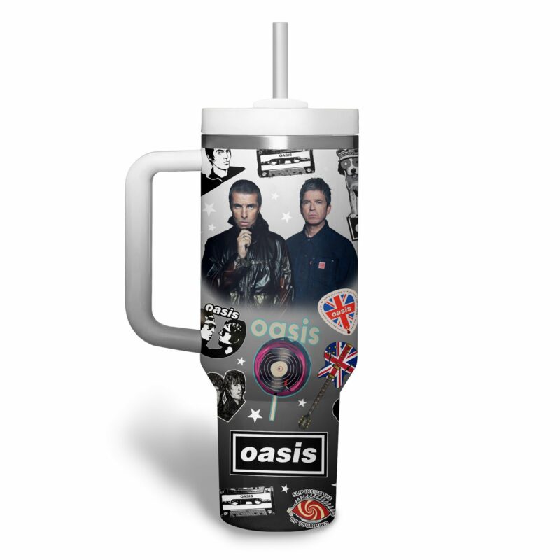 Oasis Music Custom Stanley Quencher 40oz Stainless Steel Tumbler With Handle - Threewoofs - Image 4