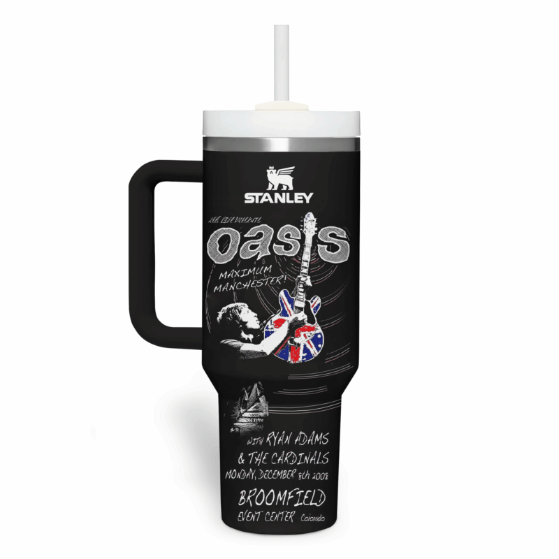Oasis Music Custom Stanley Quencher 40oz Stainless Steel Tumbler With Handle - Threewoofs - Image 2