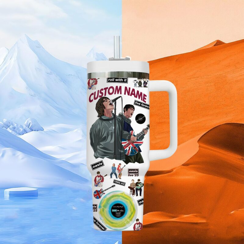 Oasis Music Custom Stanley Quencher 40oz Stainless Steel Tumbler With Handle - Threewoofs - Image 3