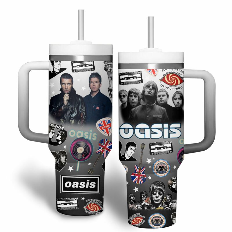 Oasis Music Custom Stanley Quencher 40oz Stainless Steel Tumbler With Handle - Threewoofs - Image 2