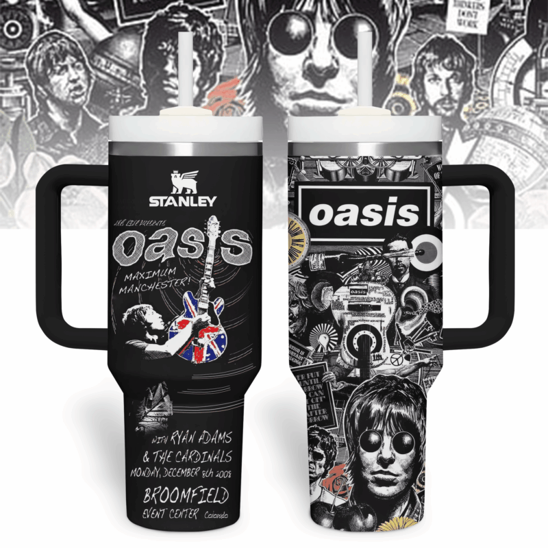 Oasis Music Custom Stanley Quencher 40oz Stainless Steel Tumbler With Handle - Threewoofs