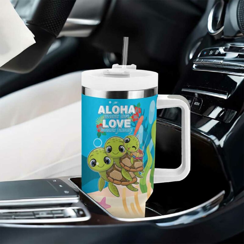 Ohana Hawaii Kawaii Family Turtle Custom Stanley Quencher 40oz Stainless Steel Tumbler With Handle - Threewoofs - Image 8