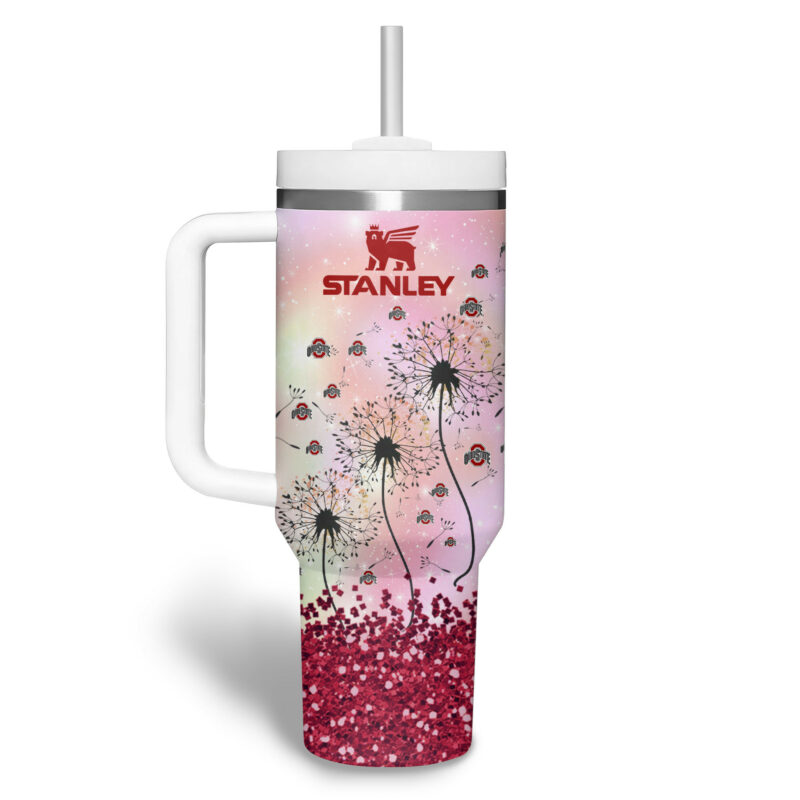 Ohio State Buckeyes NCAA Sports Custom Stanley Quencher 40oz Stainless Steel Tumbler With Handle - Threewoofs - Image 3