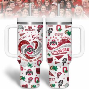 Ohio State Buckeyes NCAA Sports Custom Stanley Quencher 40oz Stainless Steel Tumbler With Handle - Threewoofs