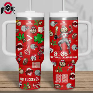 Ohio State Buckeyes NCAA Sports Custom Stanley Quencher 40oz Stainless Steel Tumbler With Handle - Threewoofs