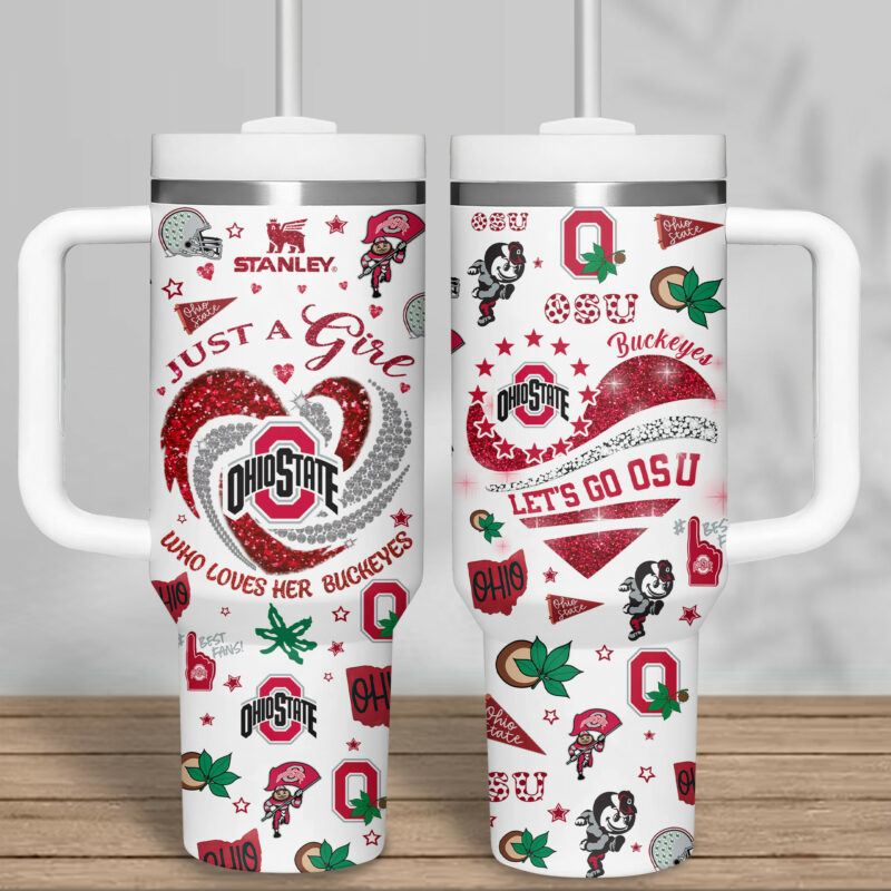 Ohio State Buckeyes NCAA Sports Custom Stanley Quencher 40oz Stainless Steel Tumbler With Handle - Threewoofs - Image 5