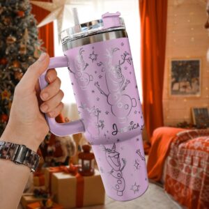 Olaf Frozen Cartoon Custom Stanley Quencher 40oz Stainless Steel Tumbler With Handle - Threewoofs