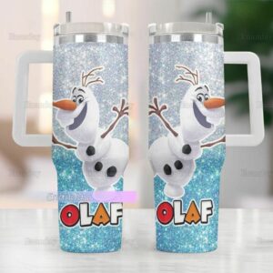 Olaf Frozen Cartoon Custom Stanley Quencher 40oz Stainless Steel Tumbler - Threewoofs