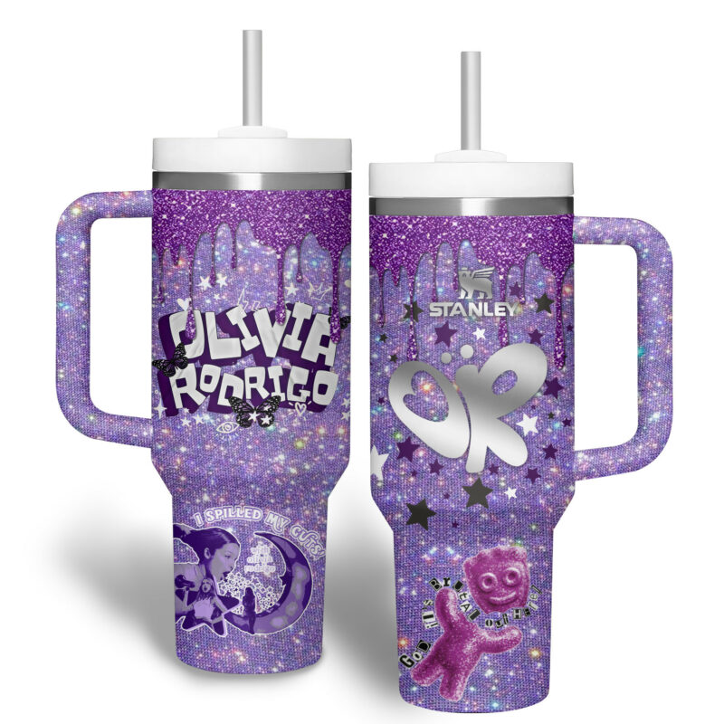 Olivia Rodrigo Music Custom Stanley Quencher 40oz Stainless Steel Tumbler With Handle - Threewoofs - Image 3