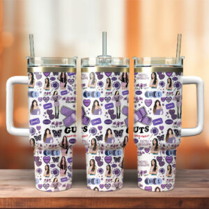 Olivia Rodrigo Music Custom Stanley Quencher 40oz Stainless Steel Tumbler With Handle - Threewoofs