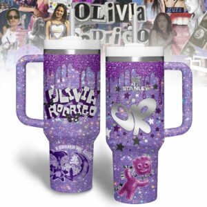 Olivia Rodrigo Music Custom Stanley Quencher 40oz Stainless Steel Tumbler With Handle - Threewoofs