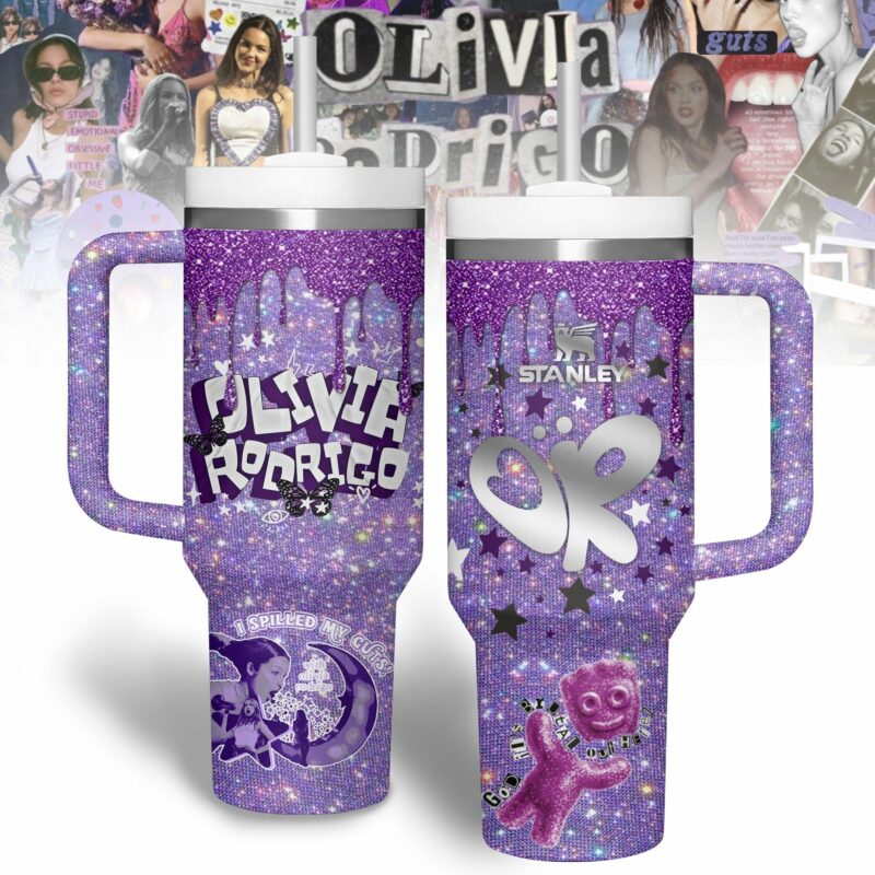 Olivia Rodrigo Music Custom Stanley Quencher 40oz Stainless Steel Tumbler With Handle - Threewoofs