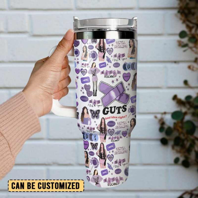 Olivia Rodrigo Music Custom Stanley Quencher 40oz Stainless Steel Tumbler With Handle - Threewoofs - Image 3