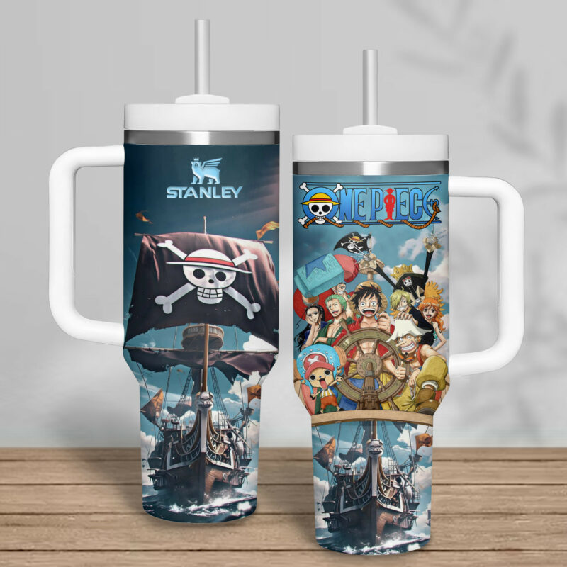One Piece Anime Custom Stanley Quencher 40oz Stainless Steel Tumbler With Handle - Threewoofs - Image 3