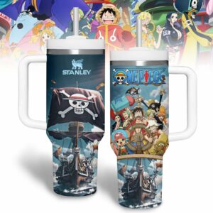 One Piece Anime Custom Stanley Quencher 40oz Stainless Steel Tumbler With Handle - Threewoofs