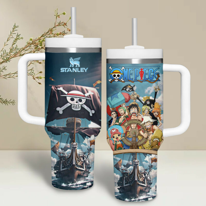 One Piece Anime Custom Stanley Quencher 40oz Stainless Steel Tumbler With Handle - Threewoofs - Image 4