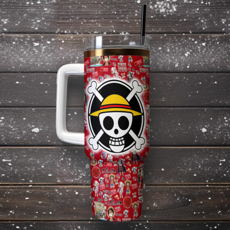 One Piece Anime Custom Stanley Quencher 40oz Stainless Steel Tumbler With Handle - Threewoofs - Image 2