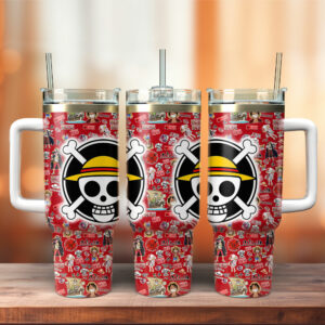One Piece Anime Custom Stanley Quencher 40oz Stainless Steel Tumbler With Handle - Threewoofs